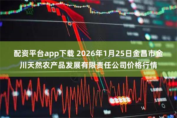 配资平台app下载 2026年1月25日金昌市金川天然农产品发展有限责任公司价格行情